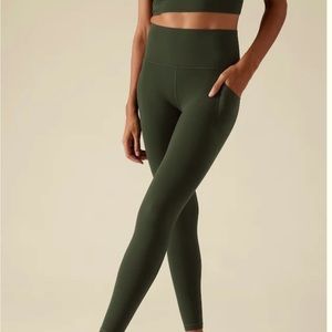 Barely worn! Olive Green Athleta Salutation leggings